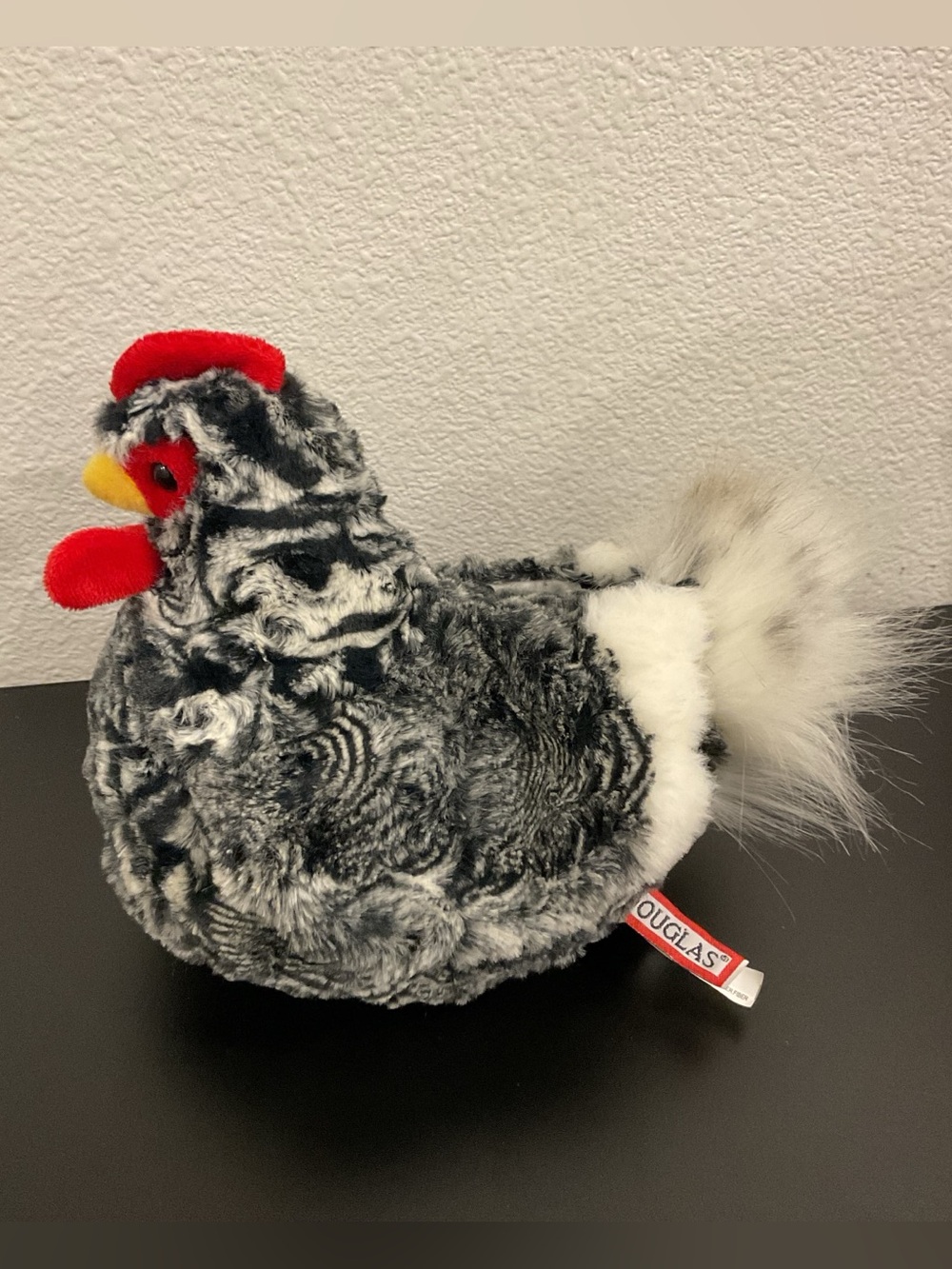 Douglas Cuddle Toys "Pepper" Black Multi Hen / Silver Laced Chicken Plush